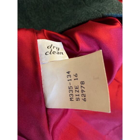 Vintage Miss Pendleton 100% Virgin Wool Blazer W/ Red collar & lining size 16 - Picture 13 of 13